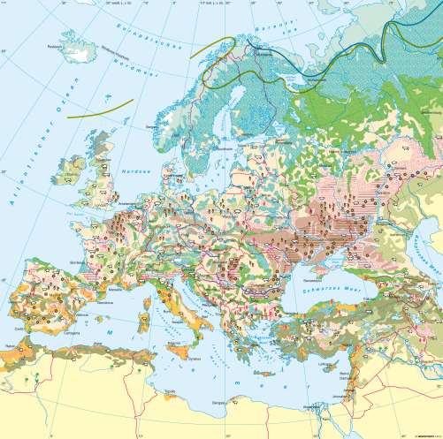 Diercke Karte Europa – Bodenbedeckung und Landwirtschaft