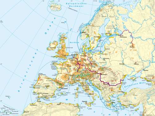 Diercke Karte Europa – Tourismus