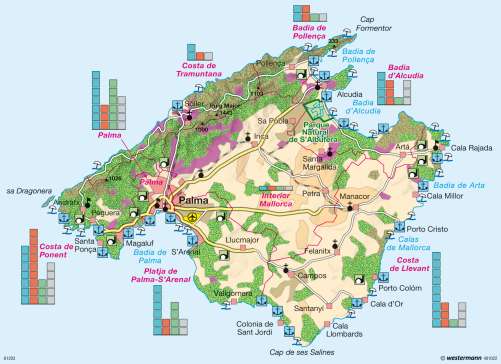 Diercke Karte Mallorca – Landnutzung und Tourismusstandorte
