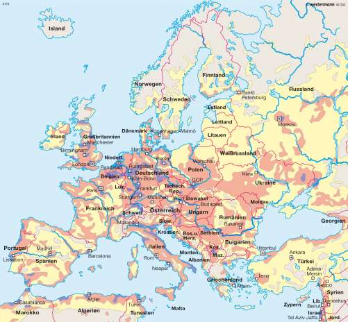 Diercke Karte Europa – Bevölkerungsdichte