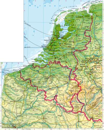 Diercke Karte Niederlande/Belgien/Luxemburg – physisch