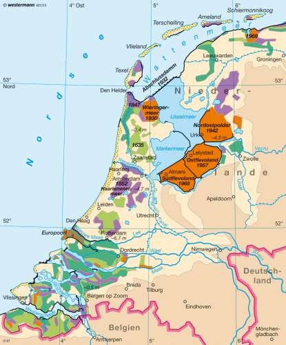 Diercke Karte Niederlande – Neulandgewinnung