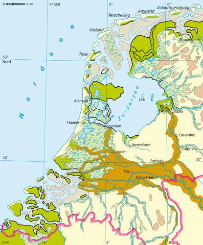Diercke Karte Niederlande um 1300