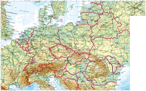 Diercke Karte Mitteleuropa – physisch