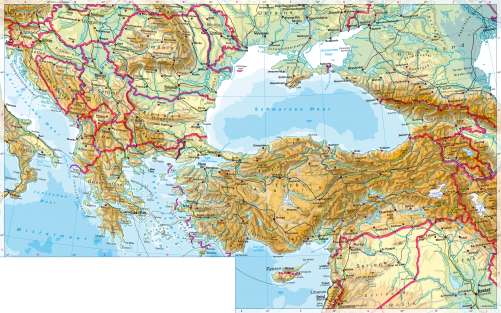 Diercke Karte Südosteuropa/Türkei – physisch