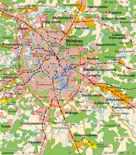 Diercke Karte Ballungsraum Moskau – Verkehr