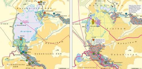 Diercke Karte Aralsee – Landschaftswandel 1960/2010