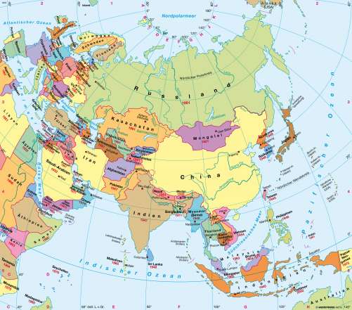 Diercke Karte Asien – Politische Übersicht