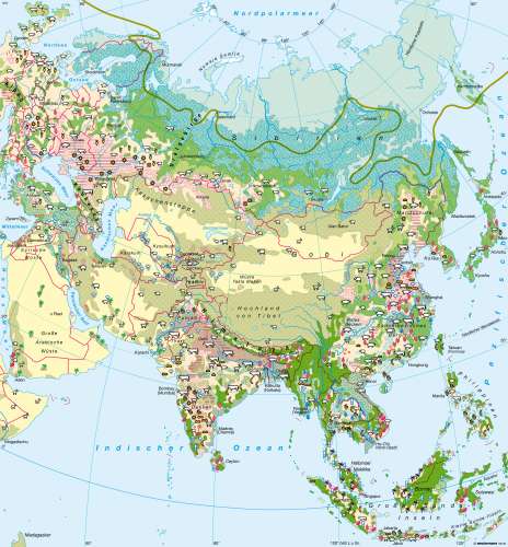 Diercke Karte Asien – Landwirtschaft