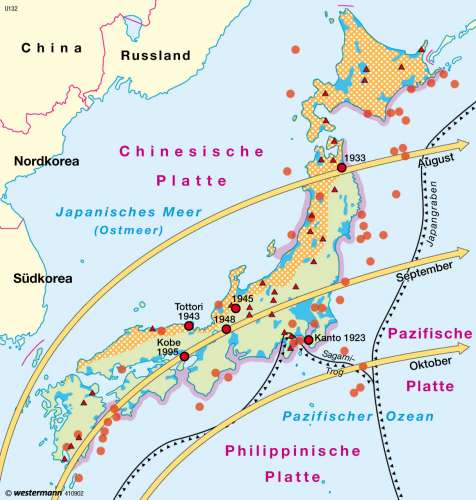 Diercke Karte Japan – Naturrisken