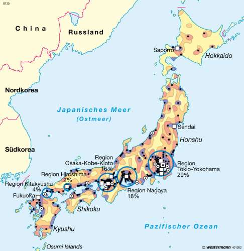 Diercke Karte Japan – Bevölkerung