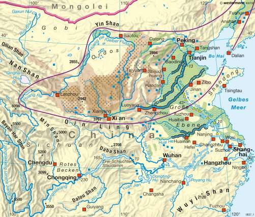 Diercke Karte Huang He und Jangtsekiang