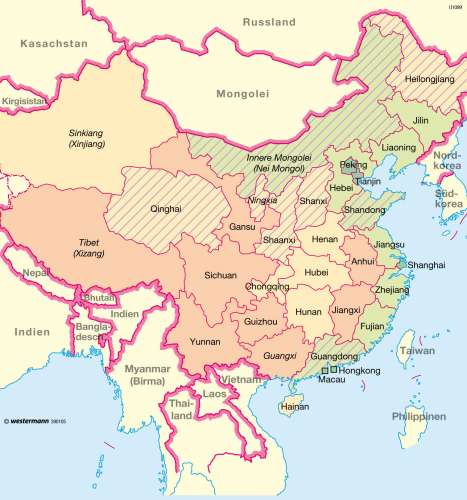 Diercke Karte China – Regionale Entwicklungsunterschiede