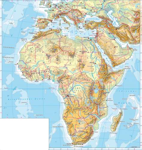 Diercke Karte Afrika – physische Übersicht