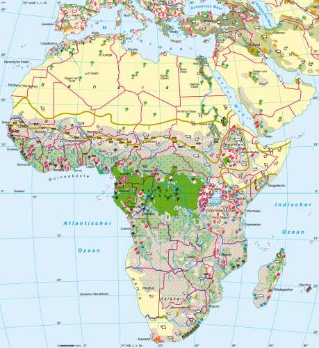 Diercke Karte Afrika – Landwirtschaft