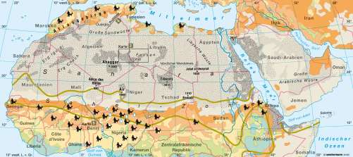 Diercke Karte Wüstenarten und Wüstenausbreitung (Desertifikation)