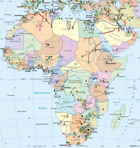 Diercke Karte Afrika – Wirtschaft (Übersicht)