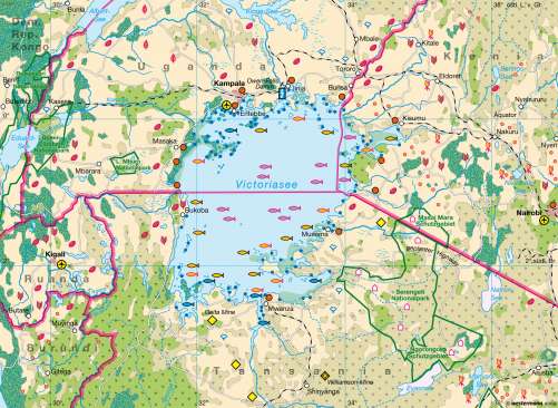 Diercke Karte Victoriasee – Fischerei und Landnutzung