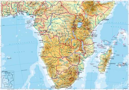 Diercke Karte Afrika (südlicher Teil) – physisch