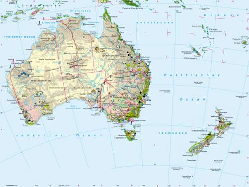 Diercke Karte Australien und Neuseeland –Wirtschaft