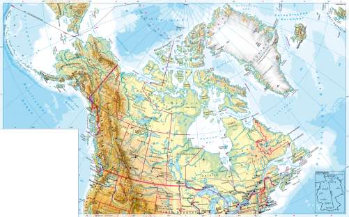 Diercke Karte Nordamerika (nördlicher Teil) – physisch