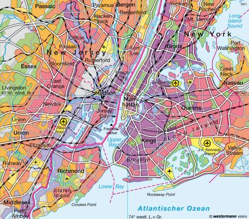 Diercke Karte New York – Bevölkerungsdichte