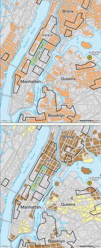 Diercke Karte New York – kulturgeprägte Wohngebiete