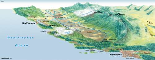 Diercke Karte Kalifornisches Längstal – Panoramabild