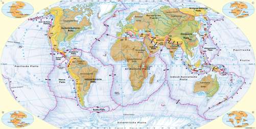 Diercke Karte Plattentektonik, Vulkanismus und Erdbeben