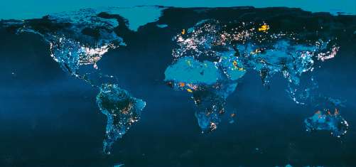 Diercke Karte Erde bei Nacht