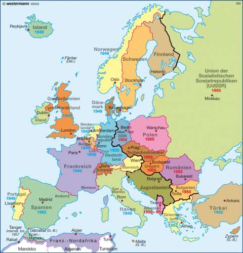 Diercke Karte Europa nach dem 2. Weltkrieg (1949 bis 1989)
