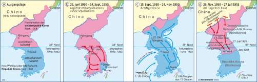 Diercke Karte Der Koreakrieg (1950-1953) - ein Stellvertreterkrieg