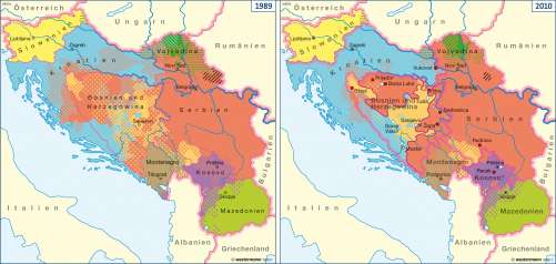 Diercke Karte Jugoslawien - Auflösung eines Vielvölkerstaates im Bürgerkrieg