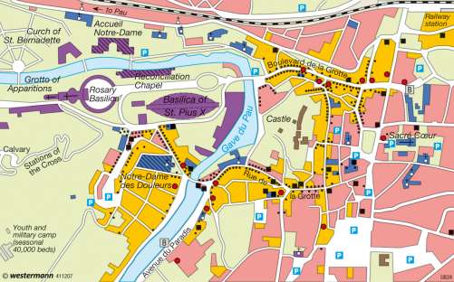 Maps - Lourdes – Pilgrimage town - Diercke International Atlas