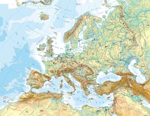 Maps Europe Physical Map Diercke International Atlas