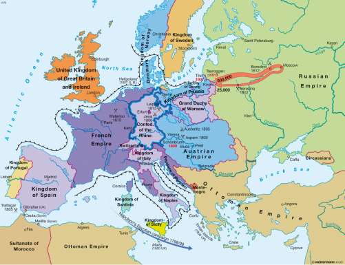 Maps The Age Of Napoleon Circa 1812 Diercke International Atlas