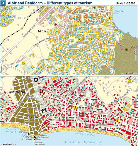 Maps - Albir and Benidorm – Different types of tourism - Diercke ...