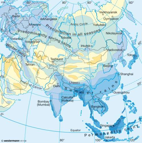 Maps - Annual precipitation - Diercke International Atlas