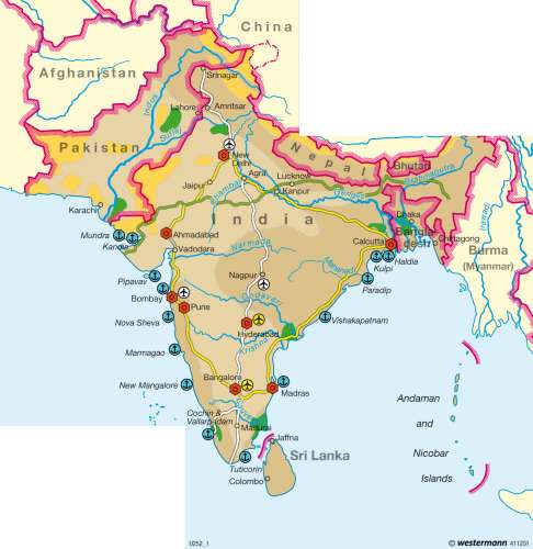 Maps - India and neighbours – Development - Diercke International Atlas