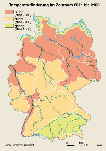 Diercke Weltatlas - Kartenansicht - Deutschland - Temperaturen im Jahr