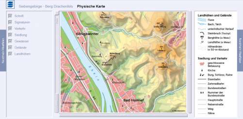 Diercke Weltatlas - Kartenansicht - Siebengebirge - Berg Drachenfels