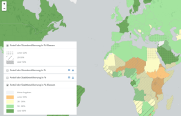 Interaktiven WebGIS-Kartendienst zur Karte Erde - Verstädterung öffnen und Daten analysieren