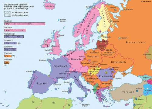 Diercke Karte Staatssprachen und Sprachminderheiten