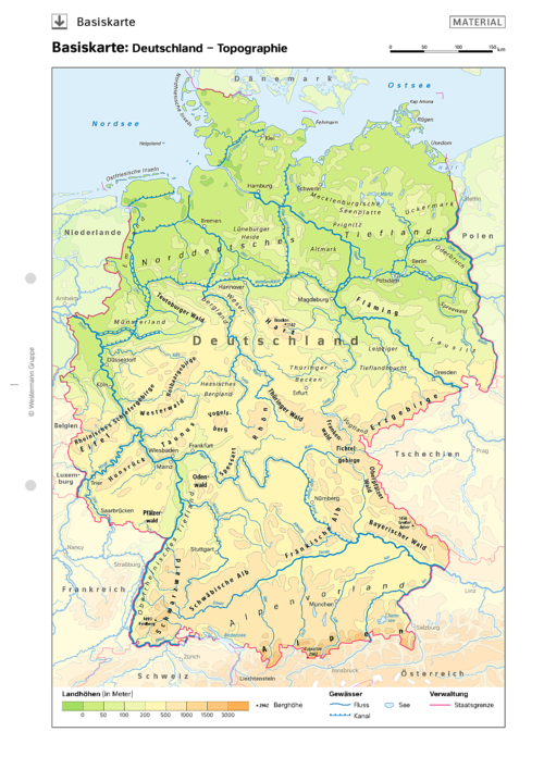 Diercke Weltatlas - Kartenansicht - Deutschland - Physische Übersicht