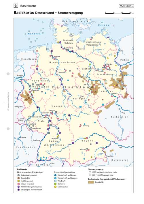 Diercke Weltatlas - Kartenansicht - Deutschland - Energiemix bei der