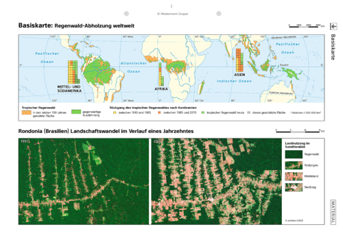 Diercke Weltatlas - Kartenansicht - Tropen - Rückgang der Regenwälder