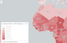 Interaktiven WebGIS-Kartendienst zur Karte Erde - Lebenserwartung öffnen und Daten analysieren
