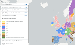 Interaktiven WebGIS-Kartendienst zur Karte Europäische Union - Regionale Entwicklungsunterschiede öffnen und Daten analysieren