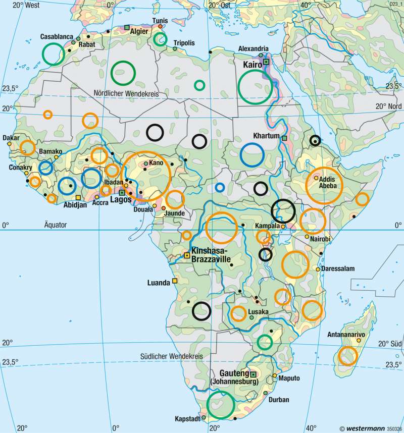 Afrika | Bevölkerung | Politische Übersicht, Bevölkerung | Karte 96/4