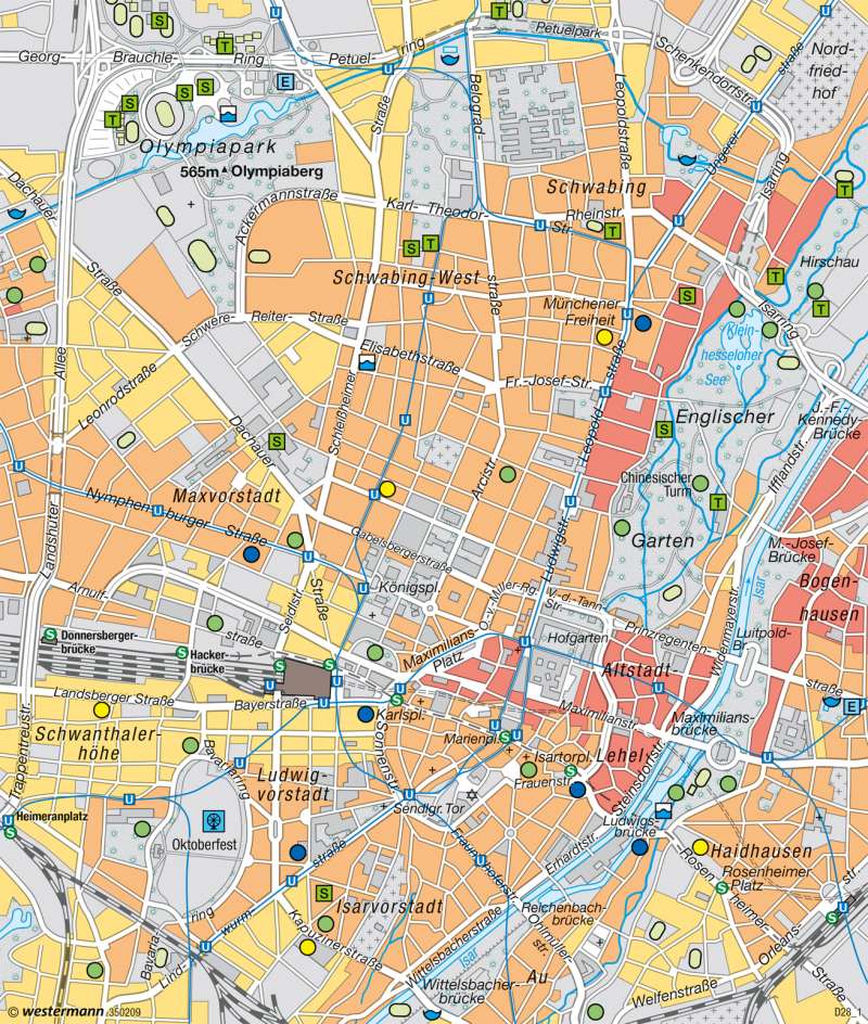 München | Innerstädtische Erholung und Freizeit | München und Alpenvorland | Karte 51/4